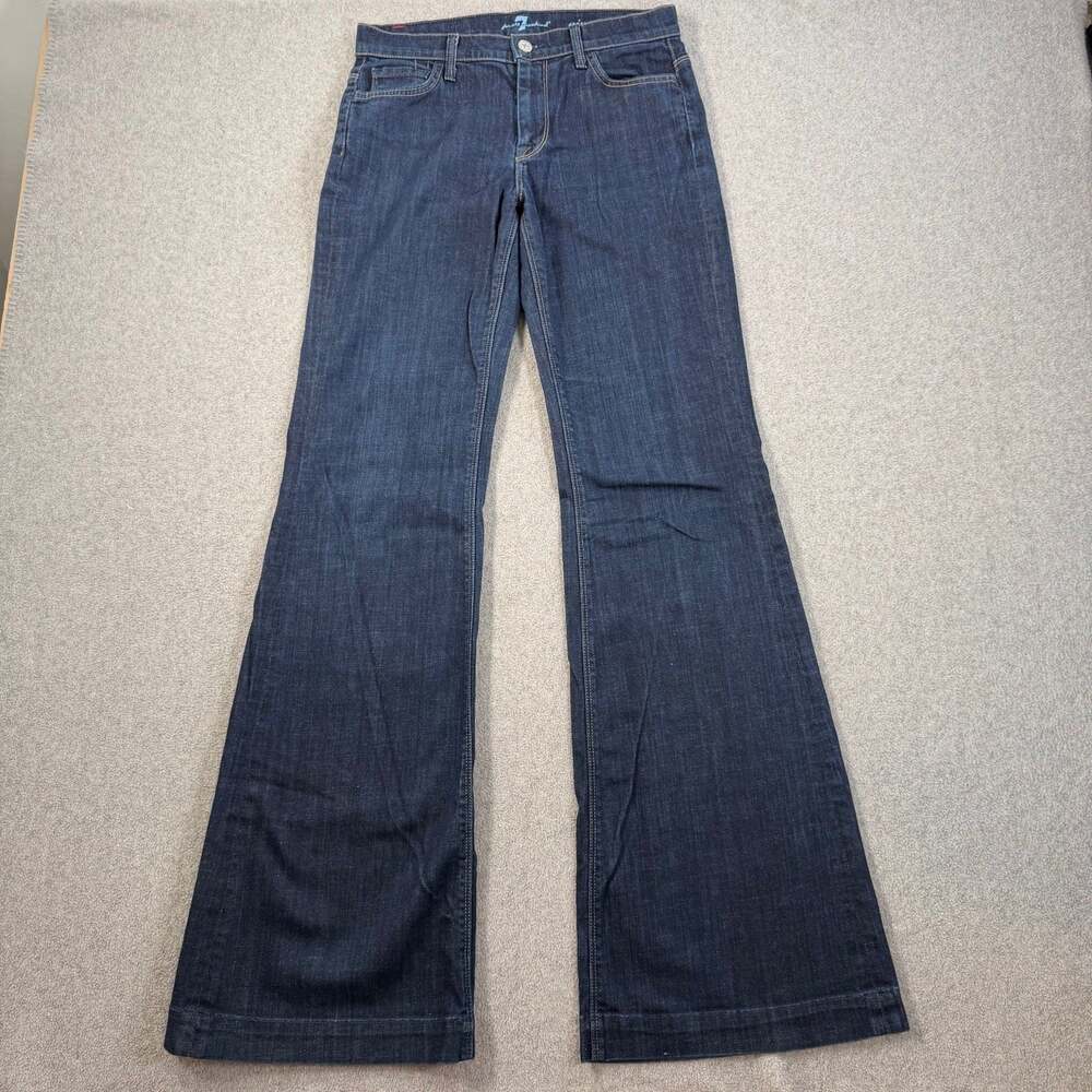 7 For All Mankind Ginger Flare Jeans Women's Size 28 Dark Wash Blue Cotton